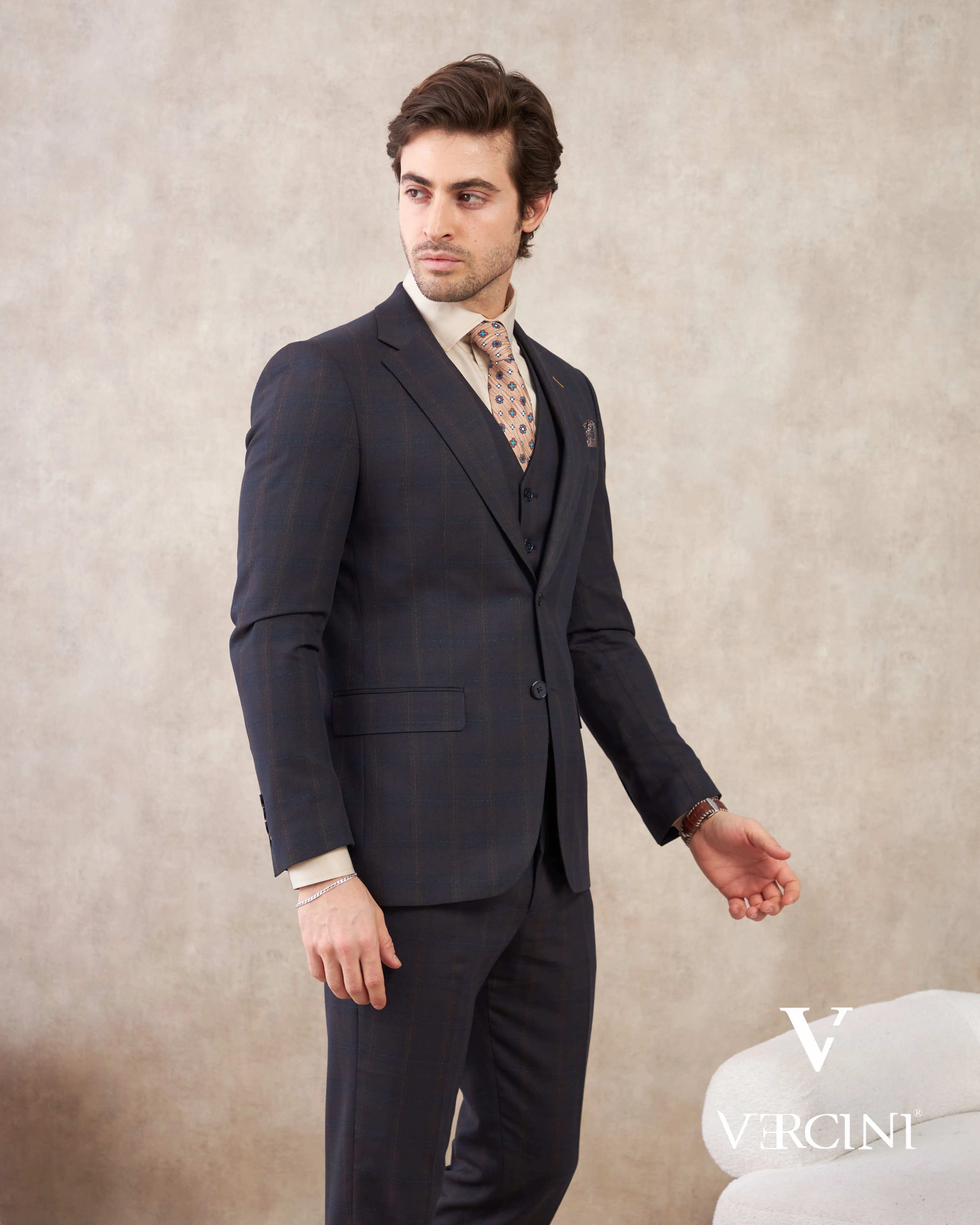 Vercini Regal Executive Three-Piece Men's Suit