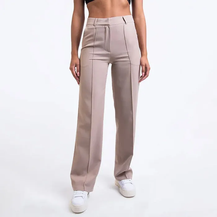 Women's Elegant High-Waisted Straight-Leg Trousers with Pockets | Perfect for Everyday Wear