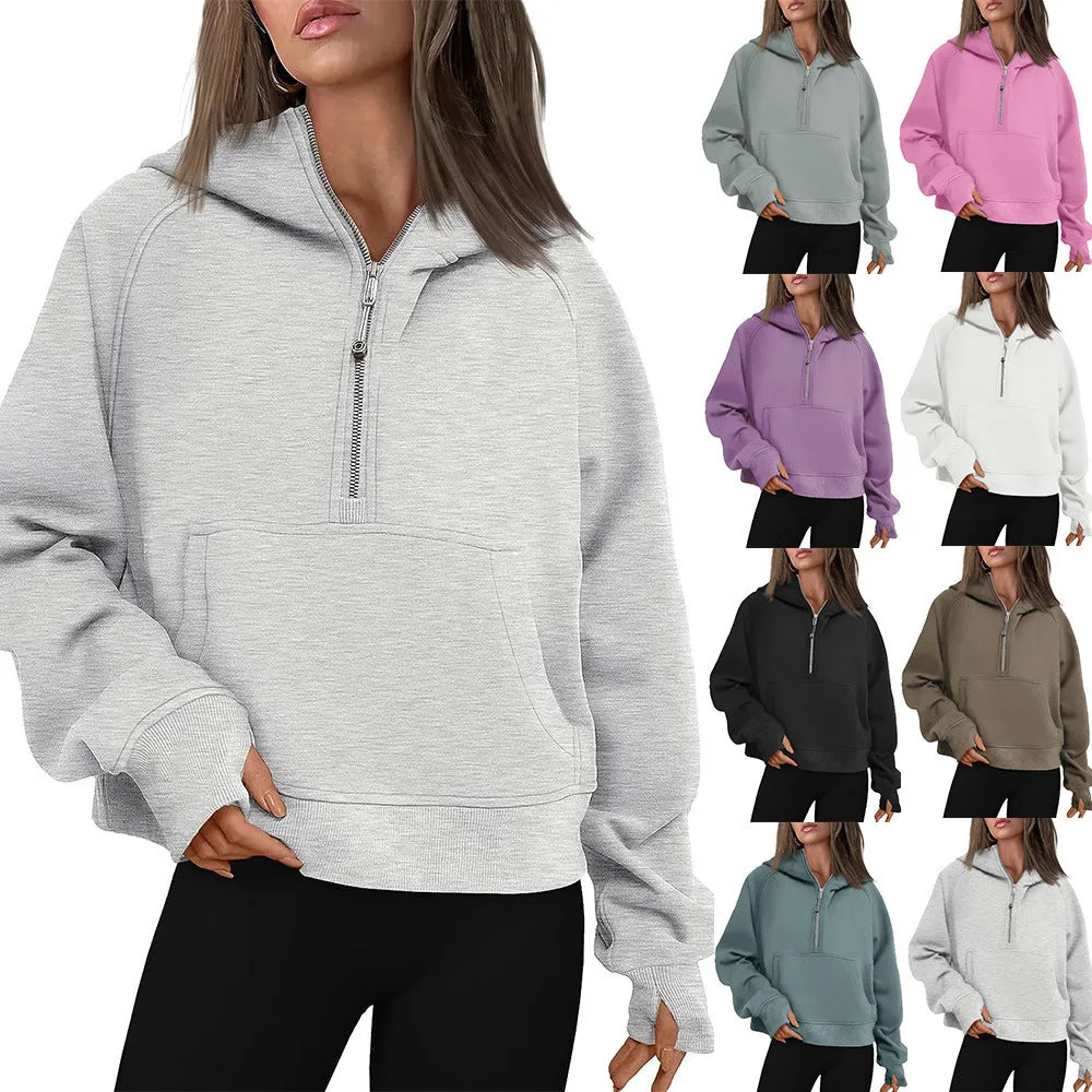 Women's Stylish Classy Hooded Zipper Thickening Sweaters