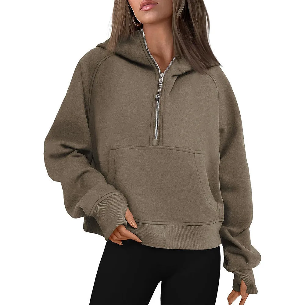 Women's Stylish Classy Hooded Zipper Thickening Sweaters